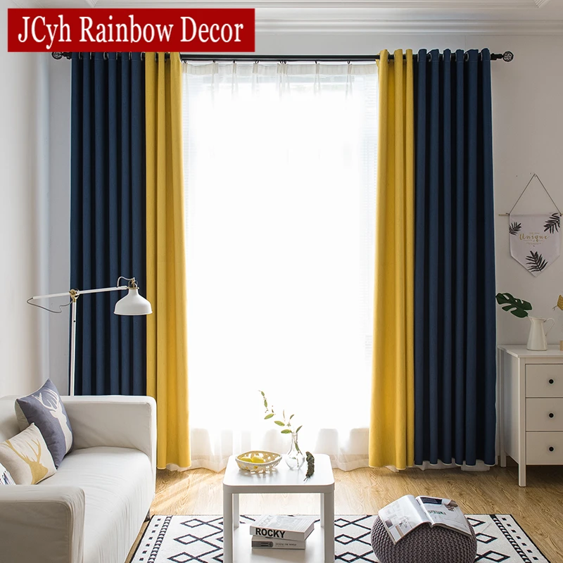 

Splicing Blackout Curtains For Living Room Window Treatment Blinds Finished Drapes Modern Blackout Curtains For Bedroom Panel