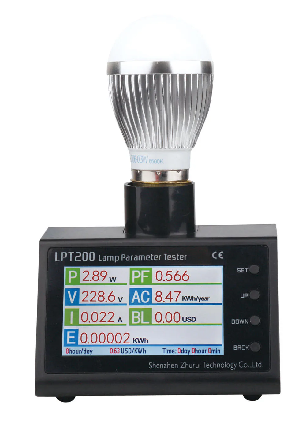 ZHURUI Portable LPT200 LCD energy meter /power meter digital  watt meter plug ,kwh meter,power saving,replace  led demo case