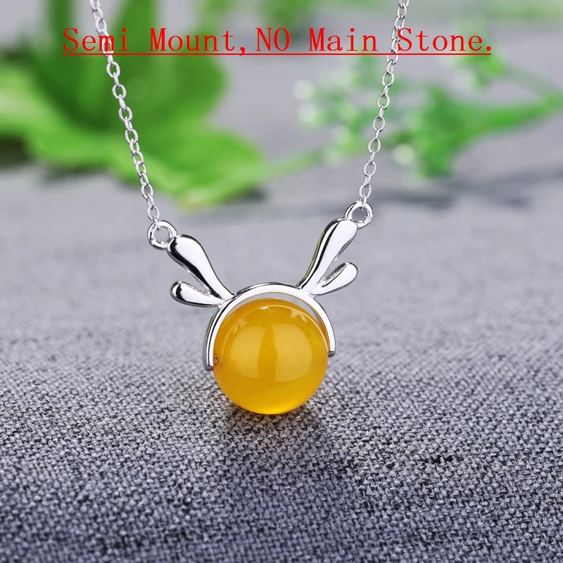 925 Sterling Silver 10-11mm Pearl or Round Bead Semi Mount Pendant Necklace Setting Fine Jewelry Wholesale | Украшения и