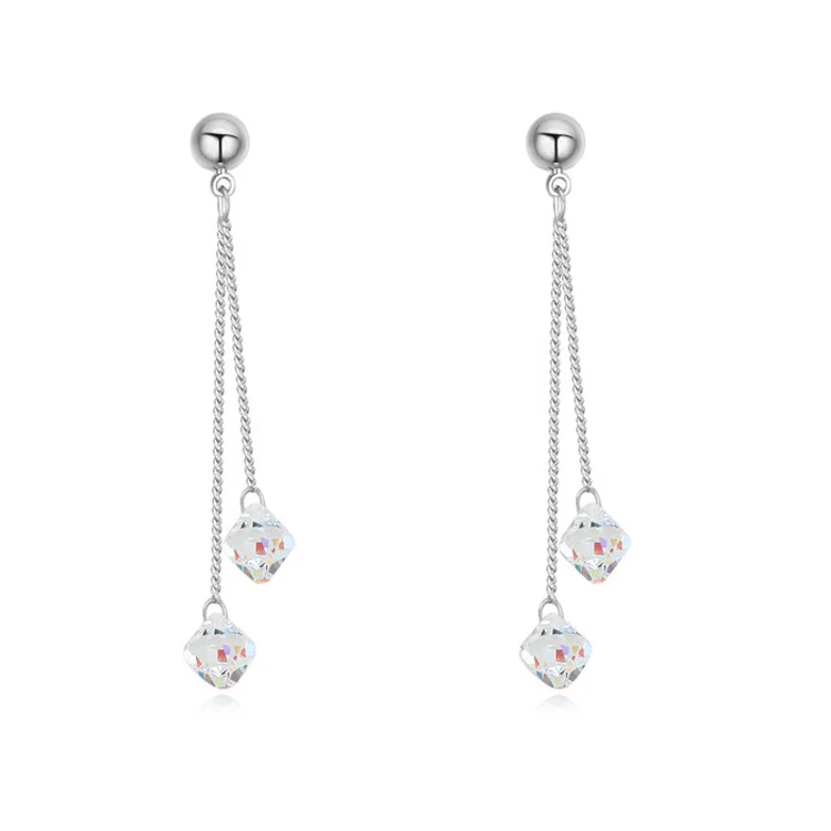 BAFFIN настоящие кристаллы Висячие серьги сделаны с элементами SWAROVSKI серебряный цвет Висячие пирсинг для женщин подарок Бохо ювелирные изделия - Окраска металла: Crystal AB