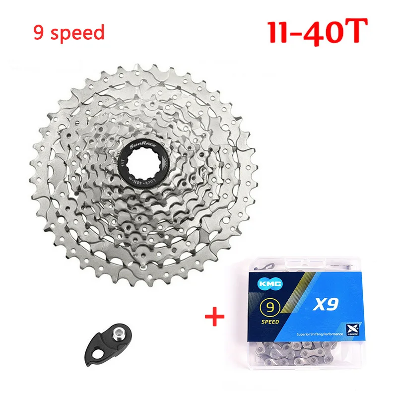 cassette-chain Sunracing CSM990 9 скоростей кассета X9 цепи Cogs 11-40T горный велосипед свободного хода широкое соотношение MTB свободного хода адаптер подходит Shimano SRAM - Цвет: cassette-chain