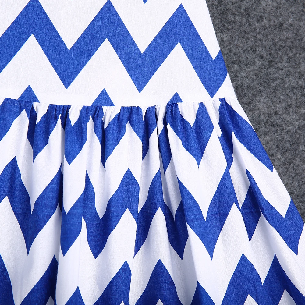 2018 Fashion Kids Girls Wave Stripe Maxi Sleeveless Long Sundress Boho Holiday Dress Summer Clothing 3-10Y SS | Детская одежда и