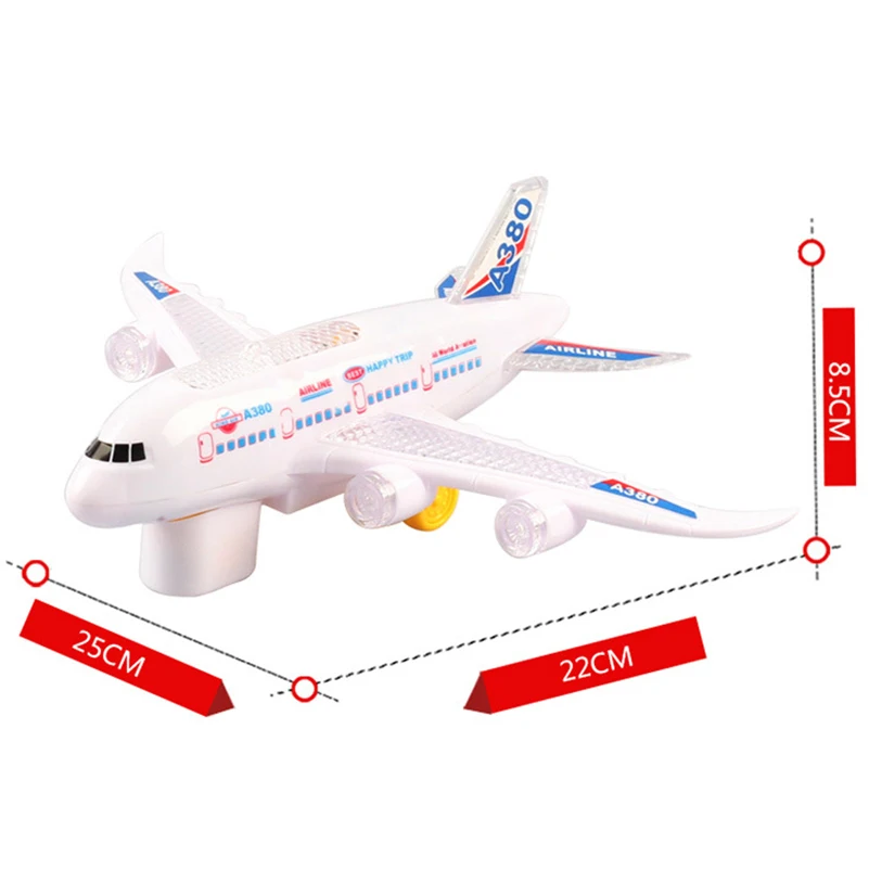 Мини Аэробус A380 модель самолета электрическая светодиодная вспышка света звук игрушки Аэробус модель самолета Универсальный игрушки самолеты для детей