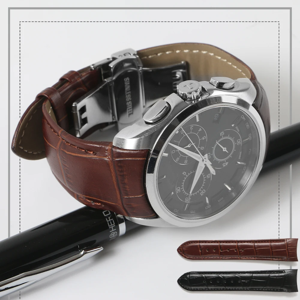 Ремешок для часов Tissot T035 мужской брендовый браслет из 1853 натуральной кожи 22 мм 23 24