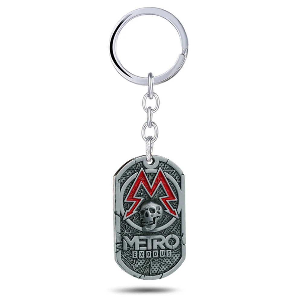 Игра Metro 2033, брелок для мужчин, квадратная металлическая собачья бирка, брелок, Автомобильный череп, подвеска, брелок для ключей, для женщин, llaveros, сувенир, ювелирное изделие - Цвет: Keychain