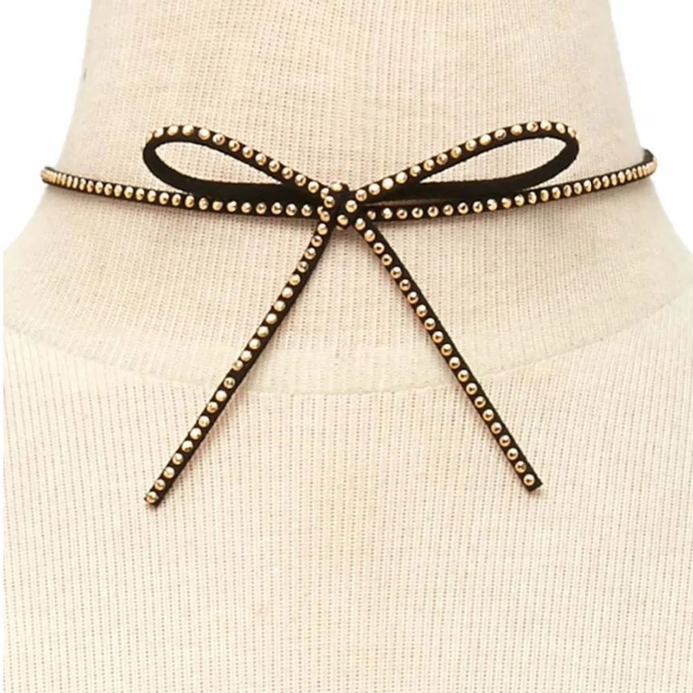 Sexy Long Bowknot Choker Necklace Women Fashion Accessories Golden And Silver Bohemian Bijoux Femme Collares | Украшения и