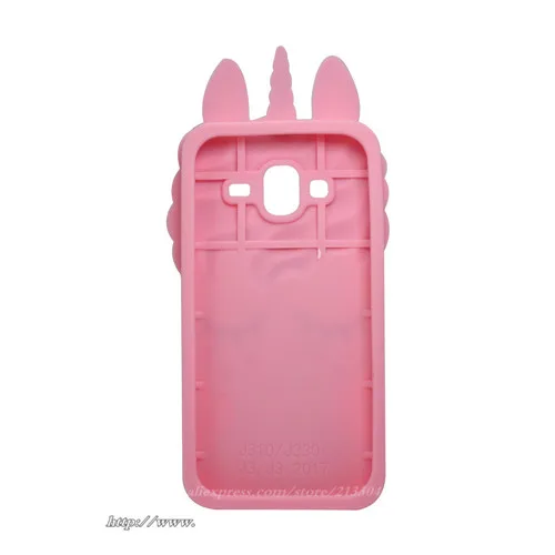 Case For coque Samsung Galaxy J3 Cover for 3D Cartoon white Unicorn Horse 2016 J320 |