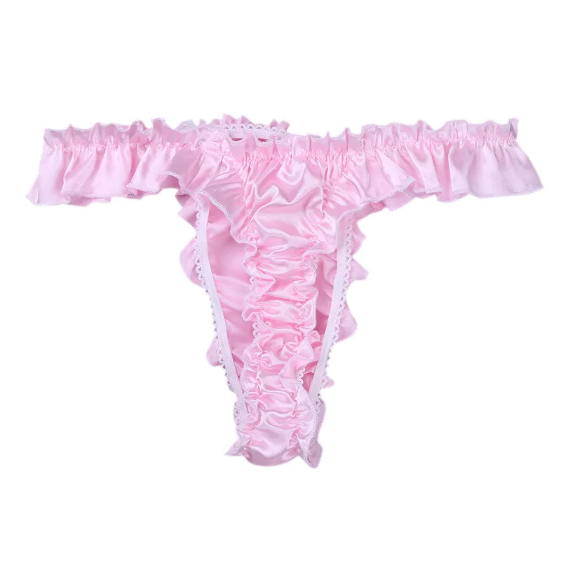Мужское нижнее белье Sissy, гей, мужское сексуальное нижнее белье, гофрированное, волнистое, с оборками, Сисси, бикини, трусы, стринги, открытая попа, бандаж, трусы, трусы
