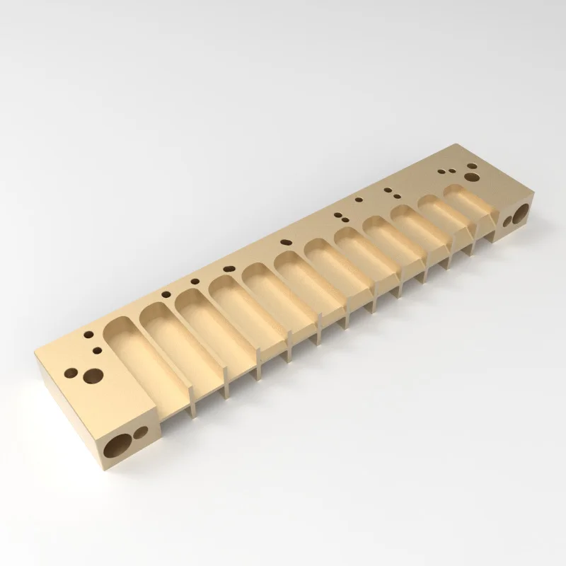 Golden Германия HOHNER 12 отверстий Хроматическая губная гармоника гребень для 270 270 серии люкс Универсальный Металл губная гармоника алюминий гребень - Цвет: Golden