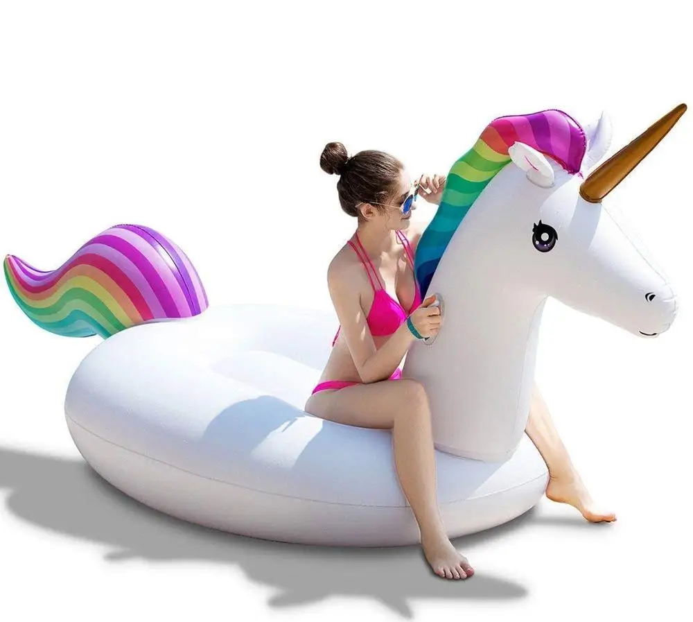 Гигантский надувной Единорог Лебедь Фламинго плавающий ряд Лей он Rideable Lounge