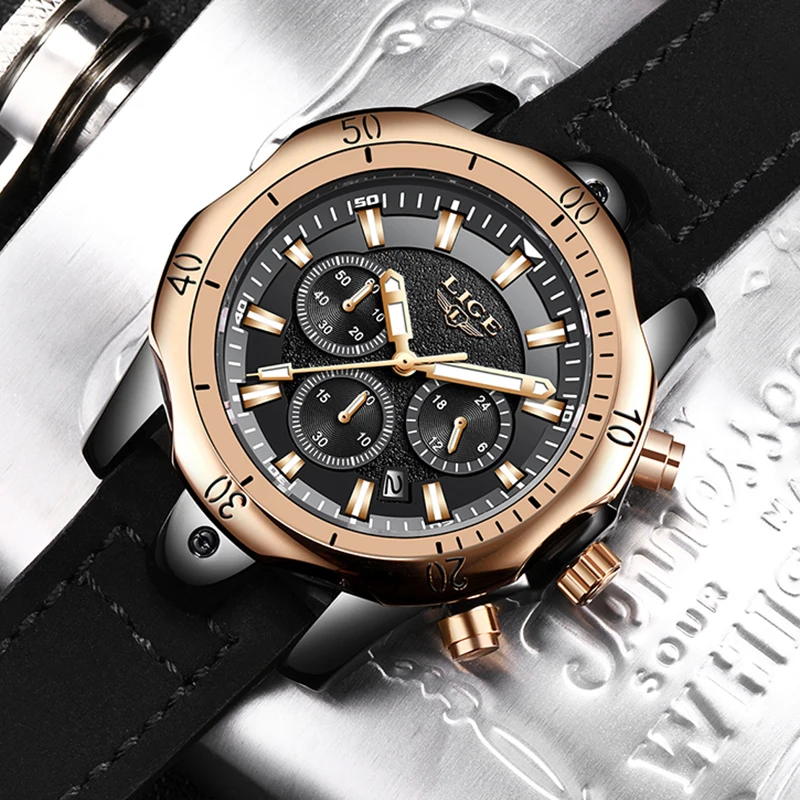 Erkek Kol Saati LIGE Watch Men Fashion Sports Quartz Mens Watches Top Brand Luxury Military waterproof Relogio Masculino | Наручные часы