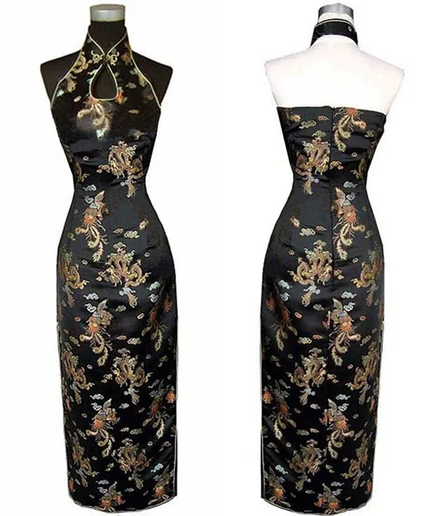 Лидер продаж красный китайский для женщин длинное Ципао Холтер Cheongsam спинки Костюм Платье размеры Размеры s m l xl XXL, XXXL Mujeres Vestidos J3401