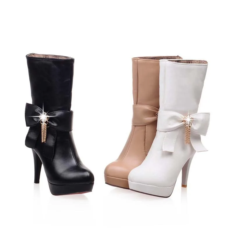 Высокое качество новые приходят мода женщин круглый носок высокие каблуки