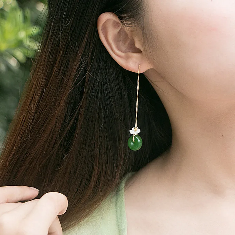Yanting Green Peace Buckle Earline серьги для женщин в виде ракушки цветок глазированное Стекло Висячие серьги женский подарок Brincos Новинка 0107