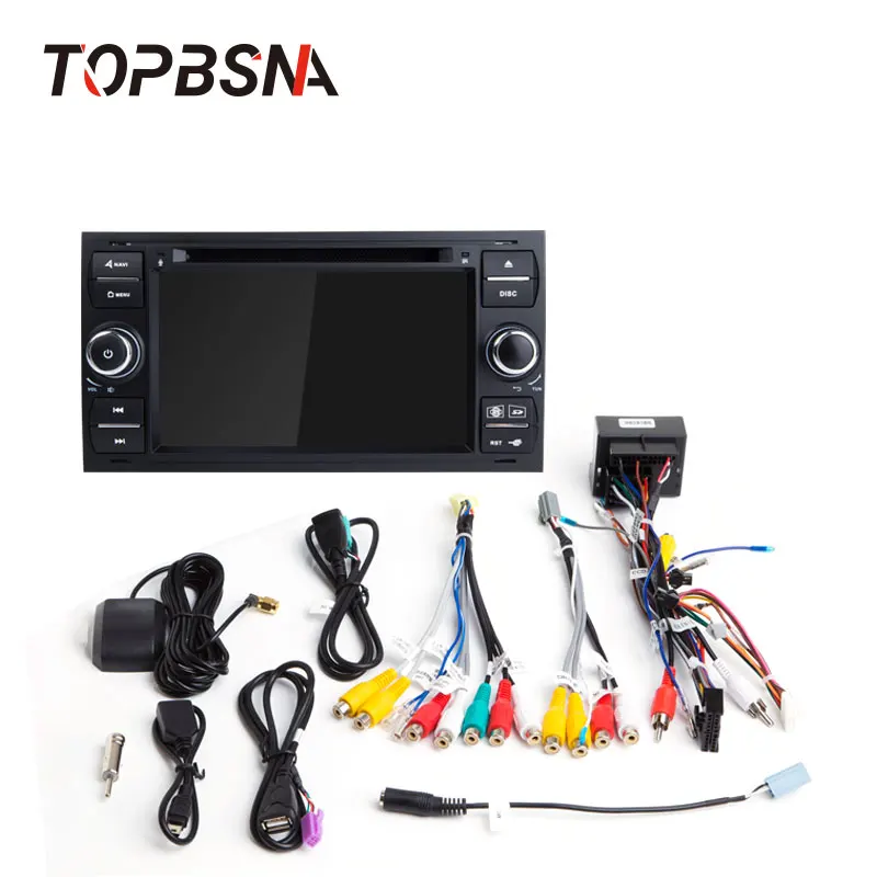 Автомобильный dvd плеер TOPBSNA Android 6 0 для Ford/Mondeo/Focus/Transit/C MAX/S MAX/Fiesta GPS навигация 2 Din