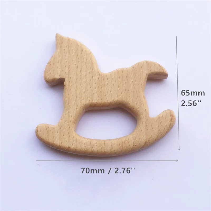 Horse Chenkai 50 шт. деревянный Прорезыватель для зубов DIY органический экологически чистый натуральный Дерево Детские Прорезыватели для зубов пустышка захватывающая игрушка Монтессори аксессуары - Цвет: Horse