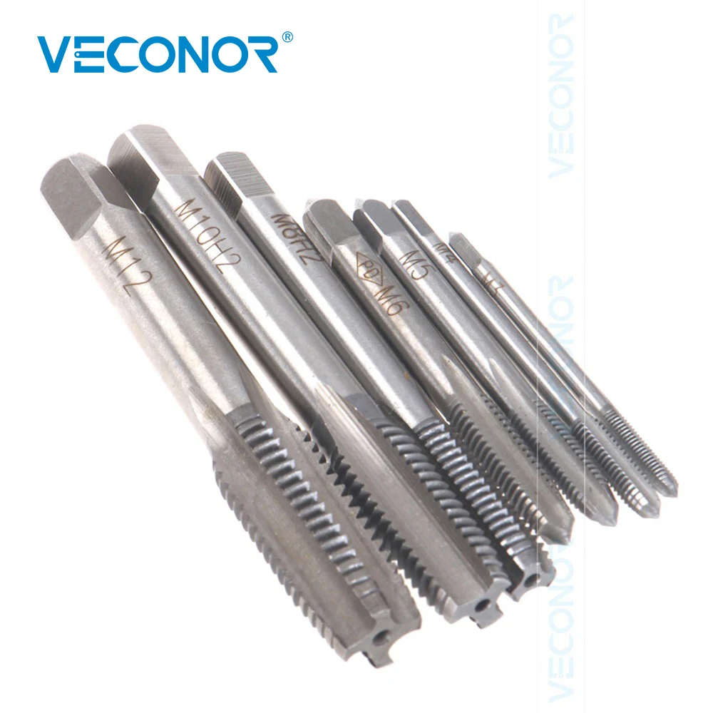 7PCS HSS M3 M12 спираль точки прямо рифленый винт нитки метрической зажигания сверла