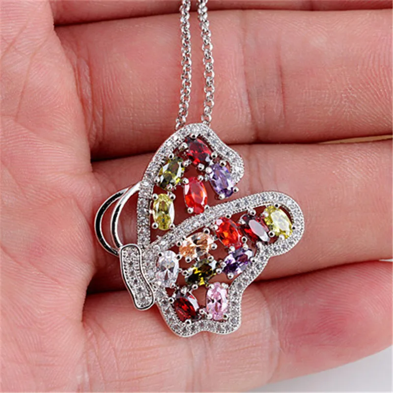 Короткое женское ожерелье RONGQING 6 шт./лот с цирконом и бабочкой | Украшения