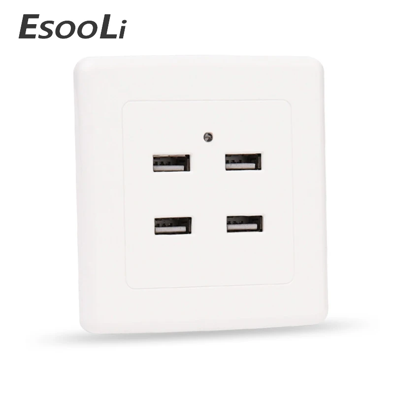 EsooLi Новое поступление 2017 года 4-портовый быстрое зарядное устройство для