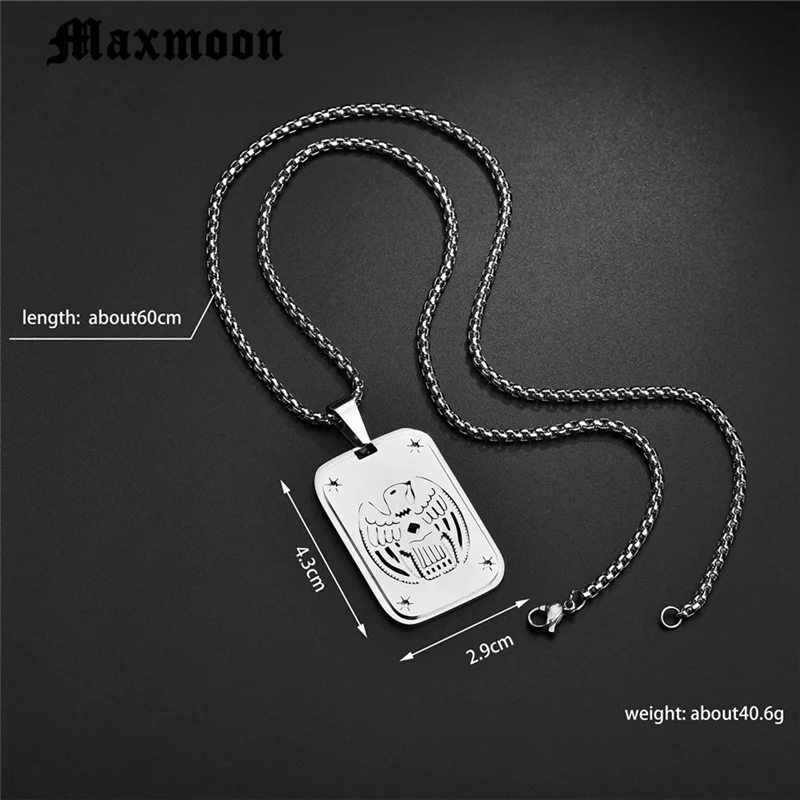Maxmoon Панк Байкер Серебряный Цвет Титан Нержавеющая сталь Животное орел ястреб