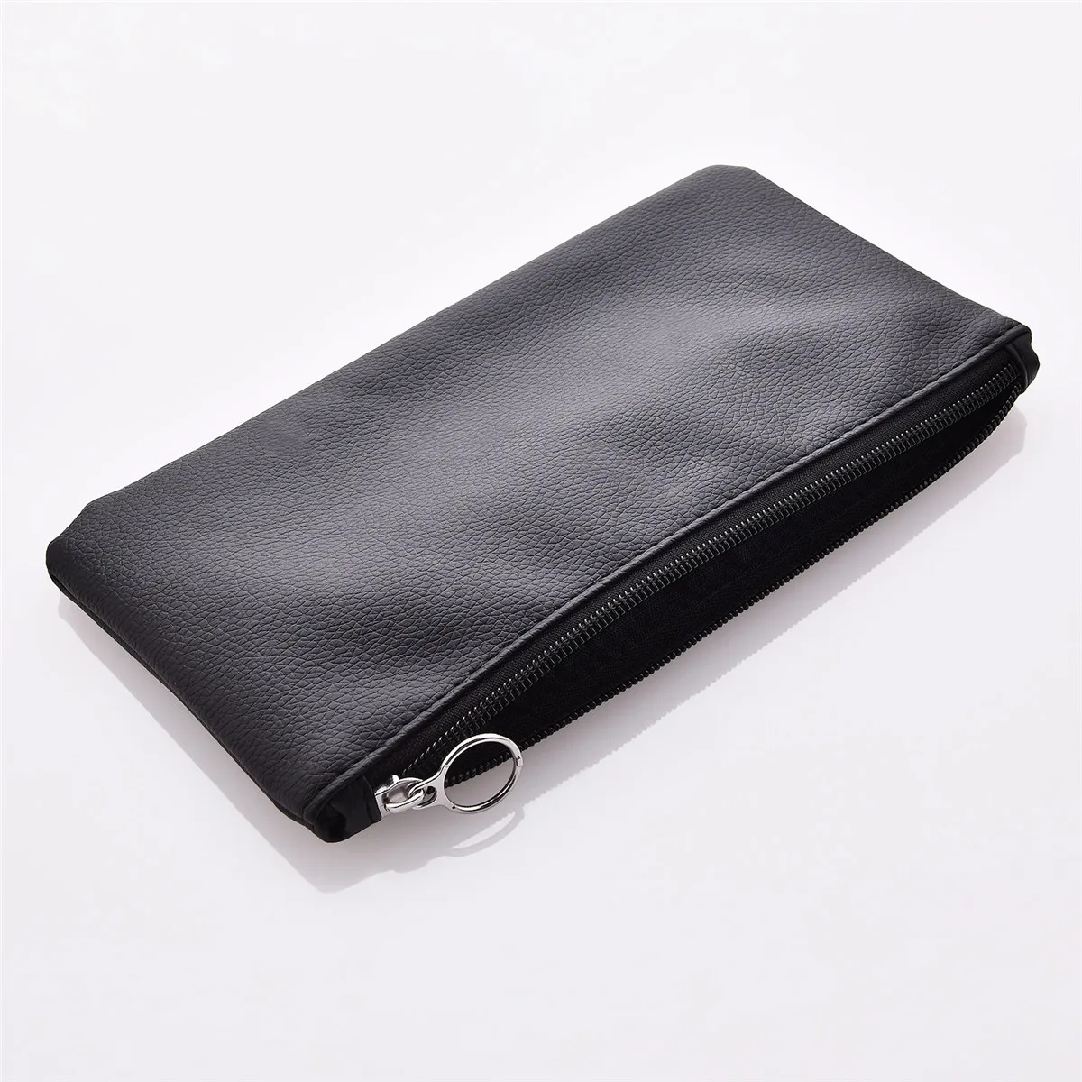 Solid Color PU Leather Purse Pencil Case with Zippered Cosmetic Bag Makeup Bag Coin Money Pouches for Women Travel Party