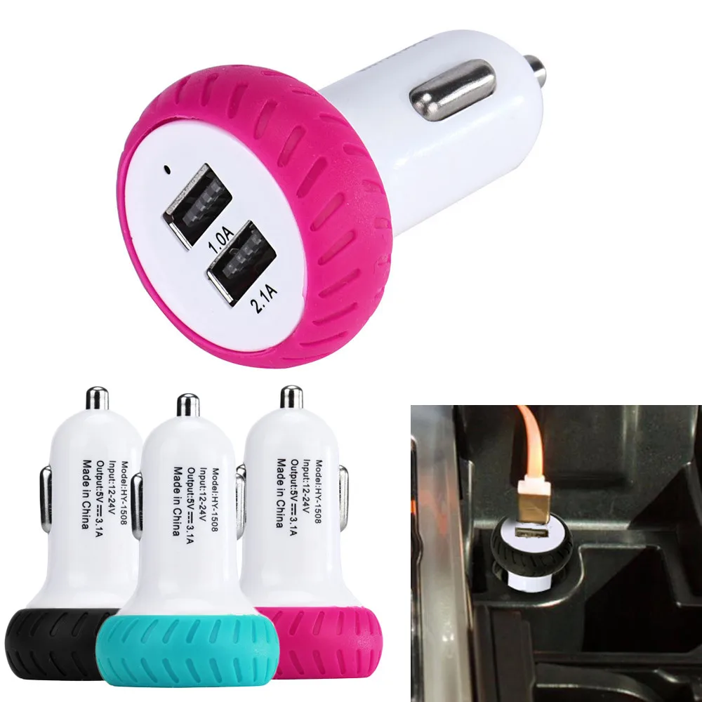 RD Мини двойной порт 2 12 в USB Сигарета Авто адаптер usb Зарядка адаптер - Название цвета: RD