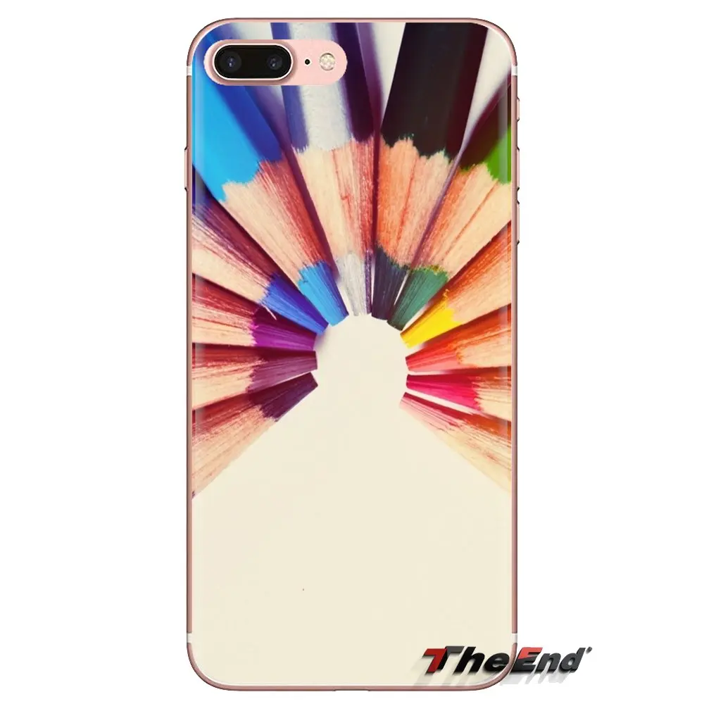 Soft Transparent Cases Covers Colored pencils For iPod Touch Apple iPhone 4 4S 5 5S SE 5C 6 6S 7 8 X XR XS Plus MAX |
