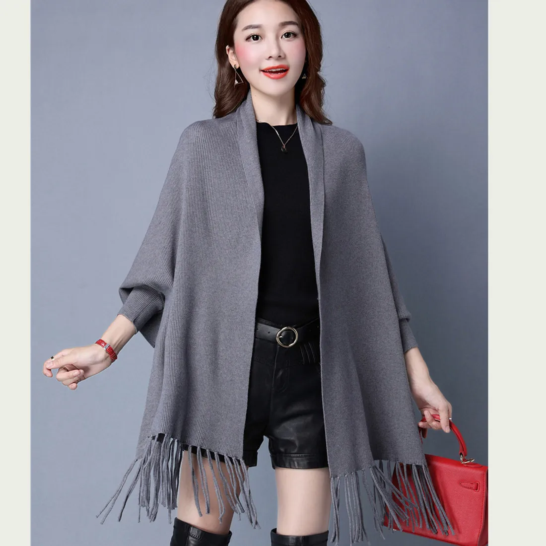 Batwing Sleeve Loose Cardigan Sweaters Women 2019 Spring Casual Tassel Knit Long Sweater Jumper Outwear Oversize |
