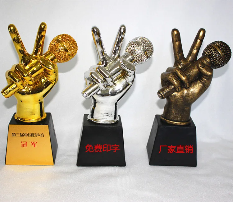 Музыкальный вокала голосовой микрофон трофеи из смолы ремесло сувенир домашнее
