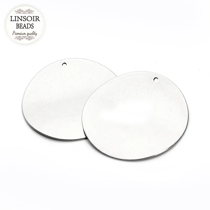 5 шт./лот круглые подвески серебристого цвета из нержавеющей стали кривые пустые