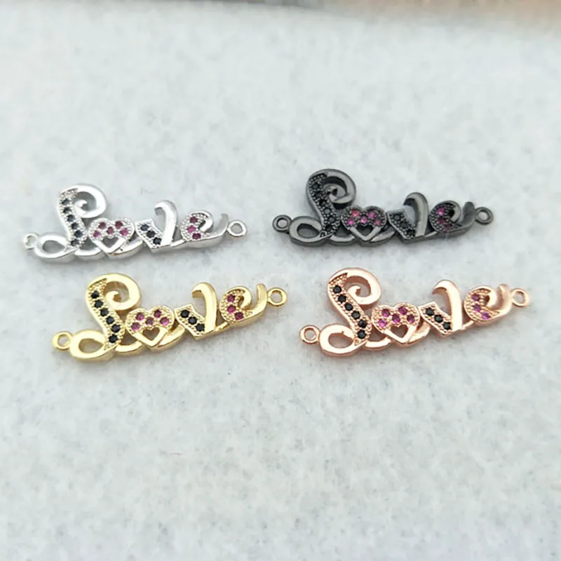 10 шт. микро закрепите Коннектор с кубическим цирконием двойные бусины-капельки