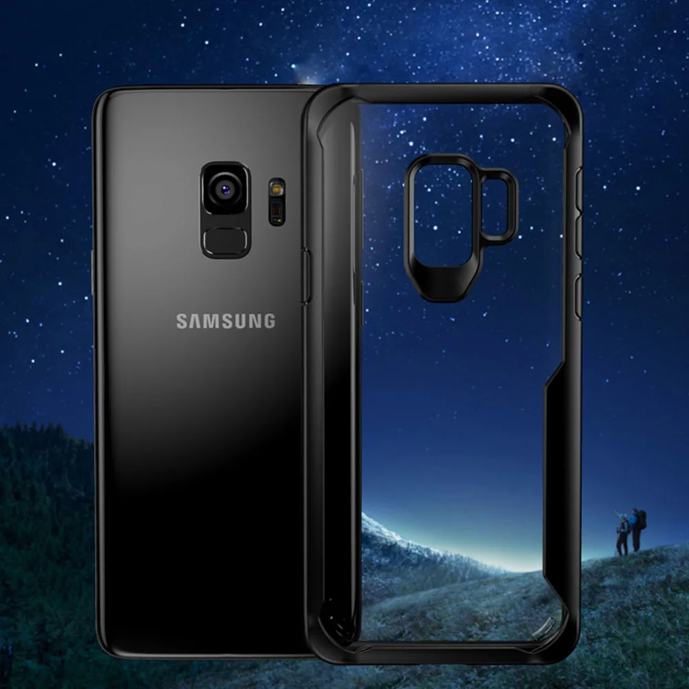 IDOOLS Case for Samsung Galaxy S9 Plus S9+ Hybrid Armor Bumper Clear Hard Acrylic Transparent Cases S 9 Capa |