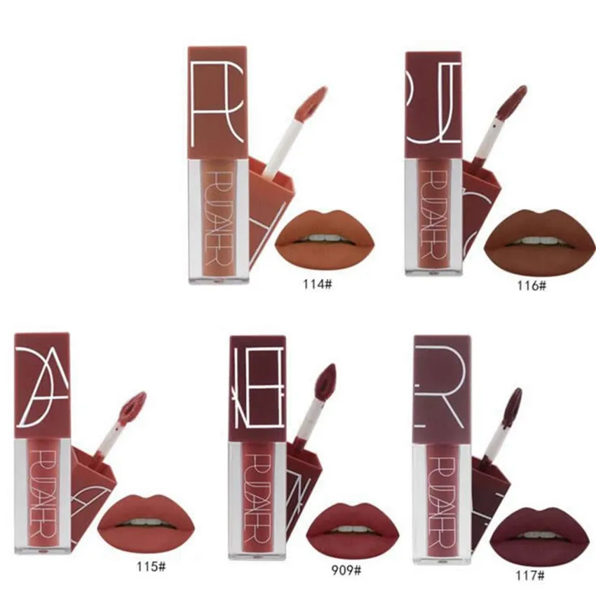2017 Новый бренд 5 цветов Матовая жидкая помада комплект телесного цвета