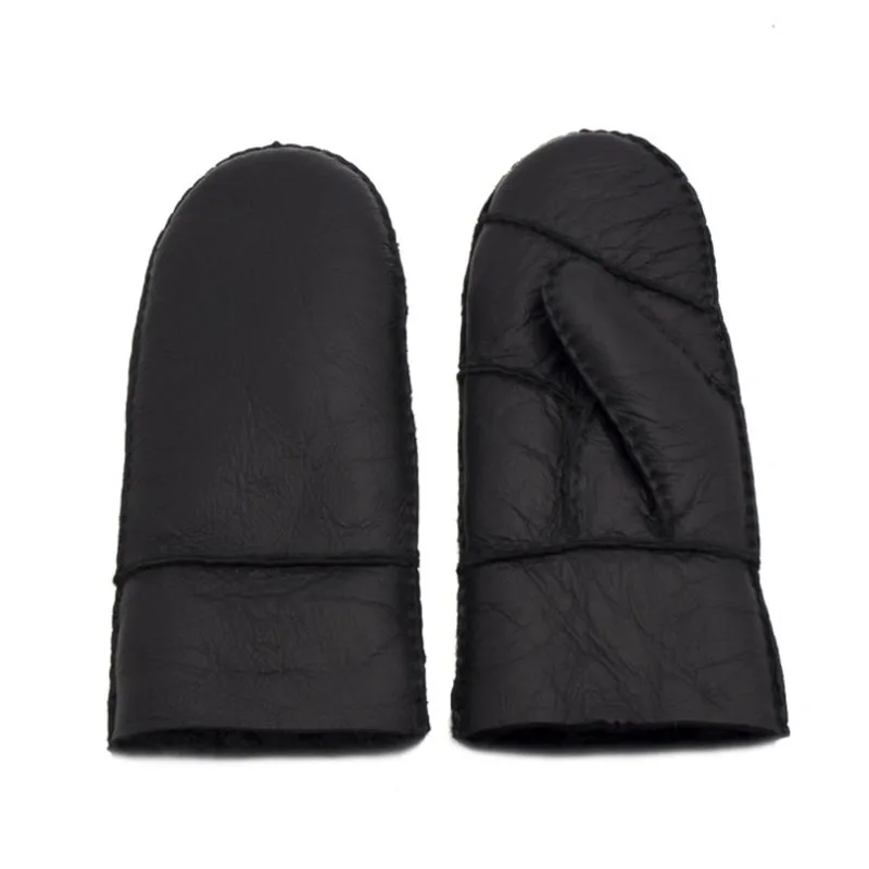 2021 Winter Women's Warm Mittens 100% Genuine Sheep Fur Gloves Natural Wool Sheepskin Thickened Outdoor | Аксессуары для