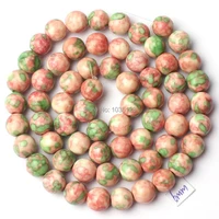 high quality 6mm pretty round shape mixed color stone loose beads strand 15 diy creative jewellery making w2189