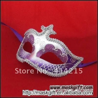 2016 популярная оптовая продажа фиолетовая и серебряная Маскарадная маска в