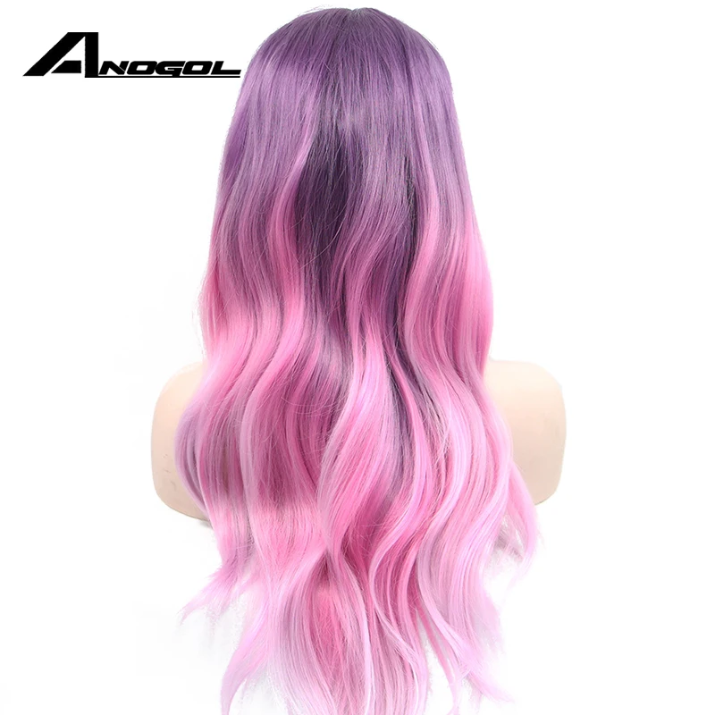 Anogol два тона Синтетический Волнистые Синтетические волосы на кружеве парик