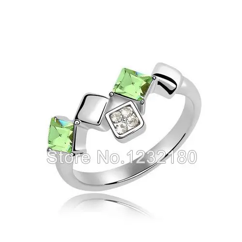 Fashion Purple 3.70g Wedding Bands Romantic Gold Plated Austrian Crystal Geometric Women Ring 2014 Compatible With Party | Украшения и