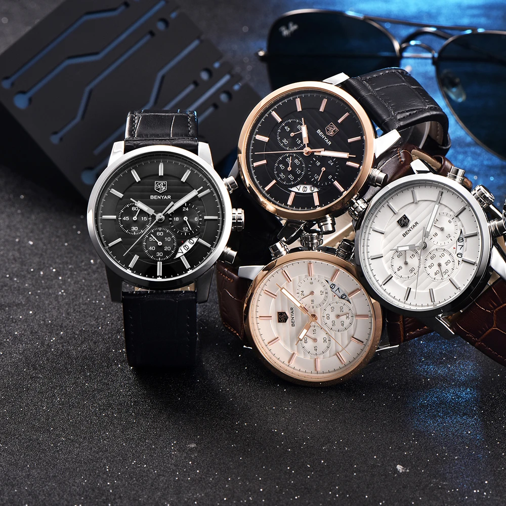 BENYAR montre pour homme Mode Спортивные кварцевые Horloge montres Топ Marque De Luxe поверенный Relogio
