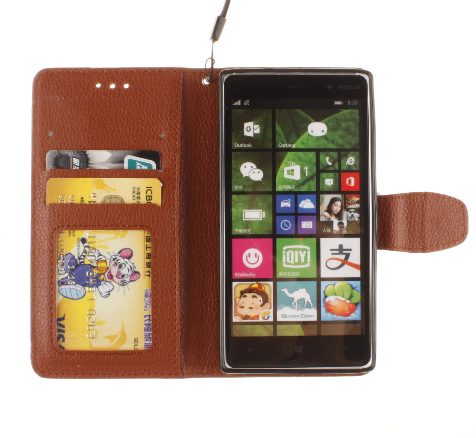 Мода личи полосы флип стенд бумажник телефон случае для Nokia Lumia 830 N830/930 N930 чехол |