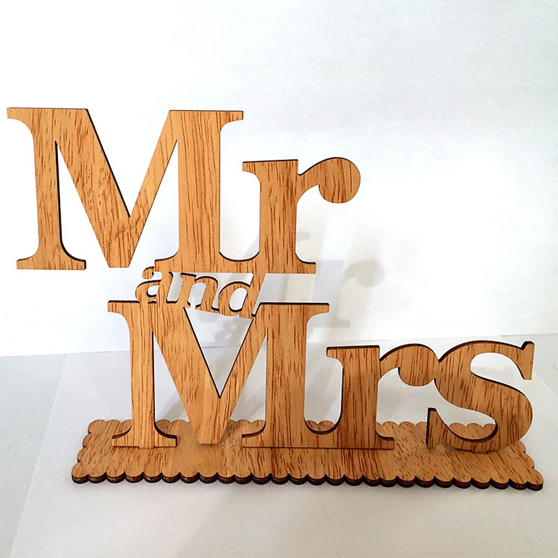 1 комплект Mr Mrs любовь День рождения украшения 3D деревянные буквы Letras Свадебные