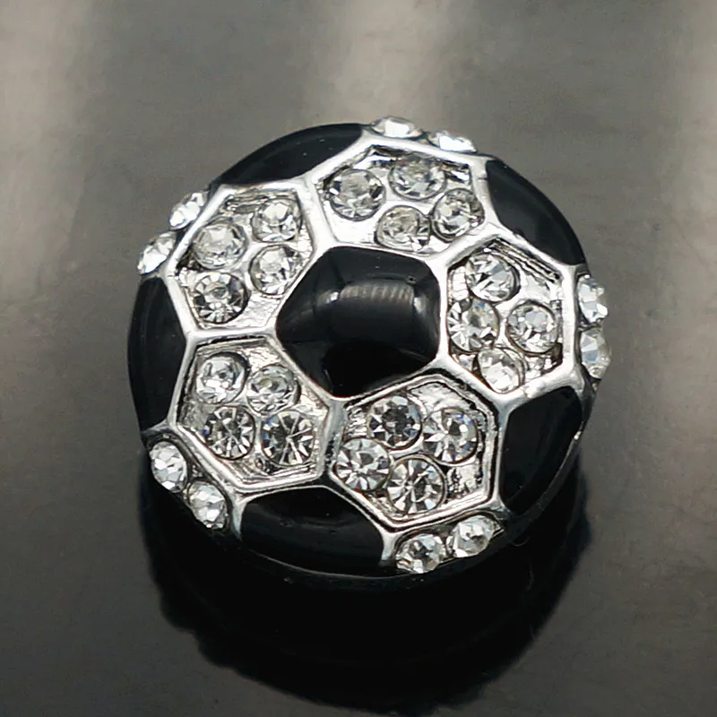 Модные красивые круглые стразы футбол 18 мм Металлические Кнопки для браслета