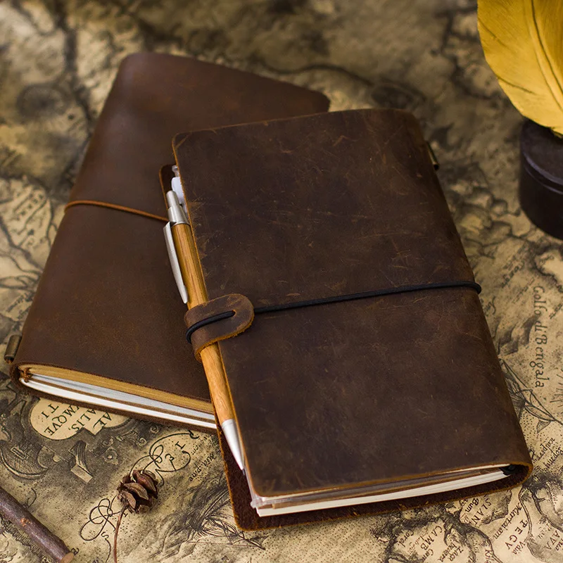 Дневник для путешествий из 100% натуральной кожи винтажный блокнот ручной работы