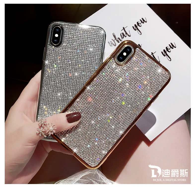 Роскошный блестящий Блестящий милый силиконовый чехол для iphone 7 7plus 6s 8 plus X XR XS