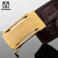 mcparko luxury alligator belt automatic men belt genuine leather crocodile skin waist belt elegant gift for male top quality