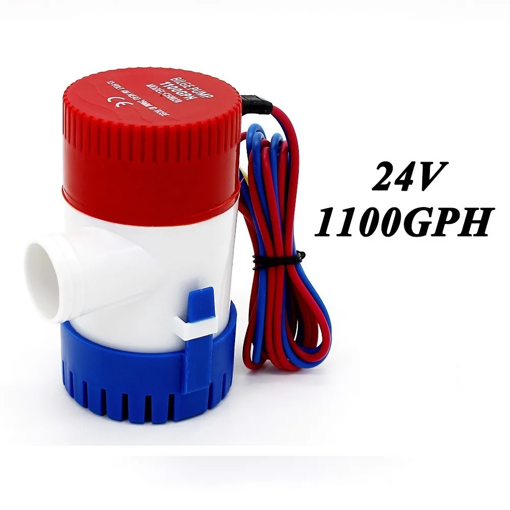 1100GPH 24V 1100GPH AC/DC 12 V/24 V Трюмные насосы водяной насос для лодки/каяк, руководство по эксплуатации на английском языке, Электрический погружной насос подкачки, 1100 GPH бомба, в возрасте от 12 до 24 вольт - Напряжение: 1100GPH 24V