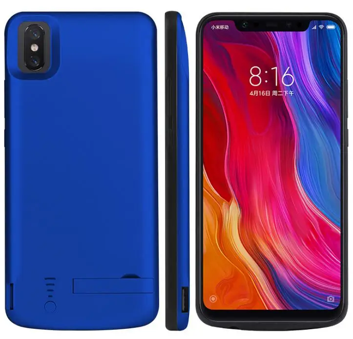 Blue 6000 мАч противоударный чехол для зарядного устройства для Xiao mi 8 mi 8 Портативный чехол для путешествий запасной внешний аккумулятор чехол для зарядки Capa - Цвет: Blue