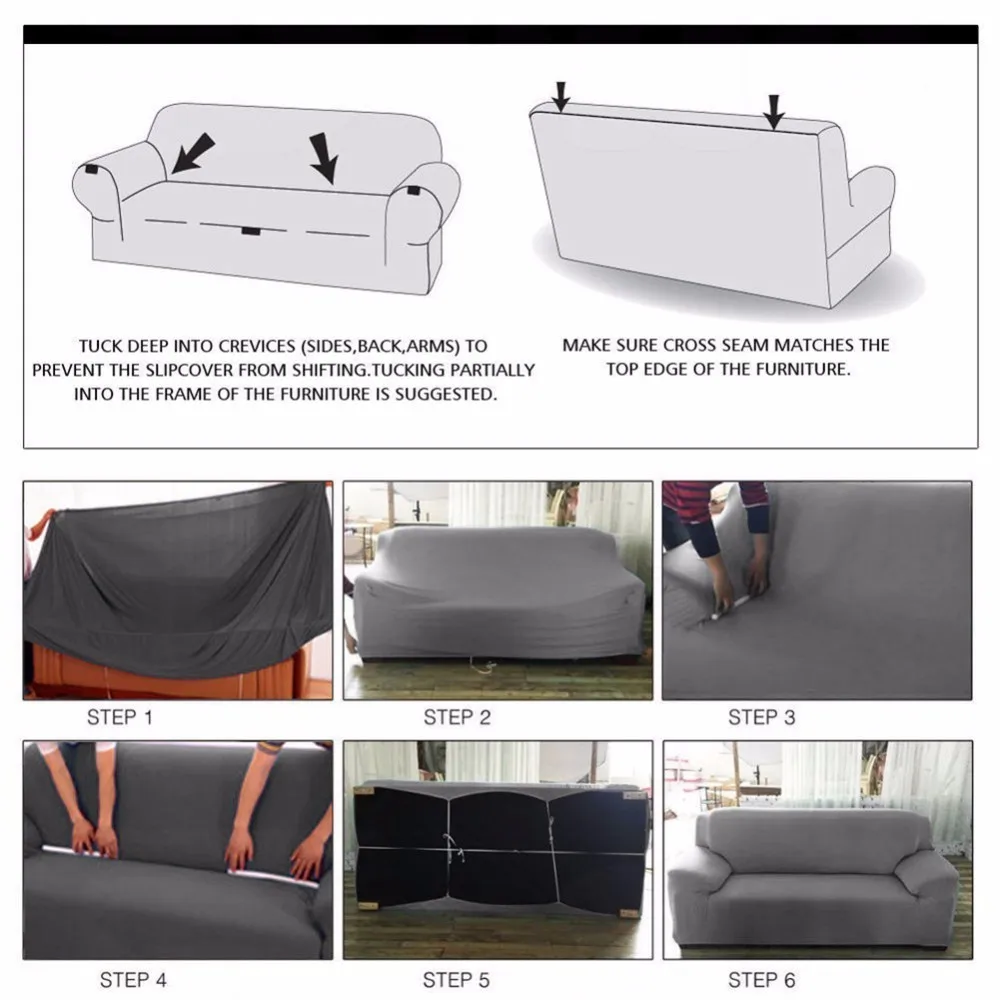 

Elastic Cotton Sofa Cover Slipcovers all-inclusive Couch Case for different Shape Sofa High Quanlity Solid Color European Style