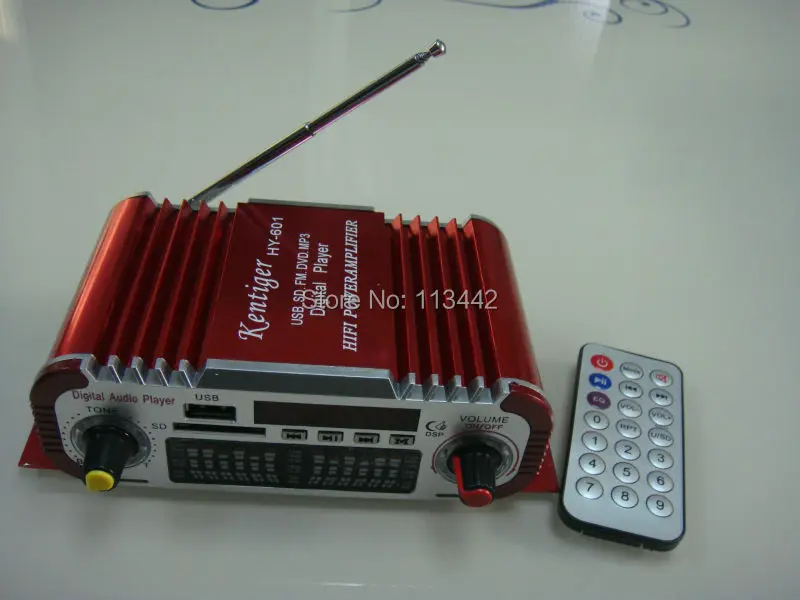 Kentiger HY601 2 Каналы автомобиля Усилитель MP3 FM/USB игрока 20 Вт + цифровой Дисплей
