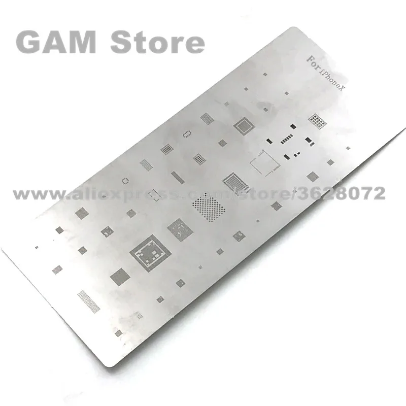

For iPhone X BGA Stencil Wifi Nand Flash Baseband Power Amplifier Audio Touch IC Reballing Pin BGA Direct Heat Template 5pcs/lot